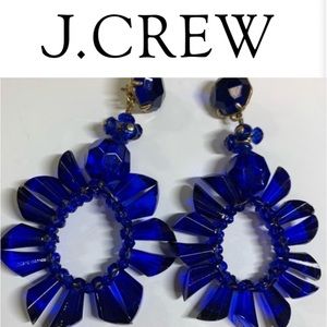 J Crew Royal Blue Statement Drop Earrings